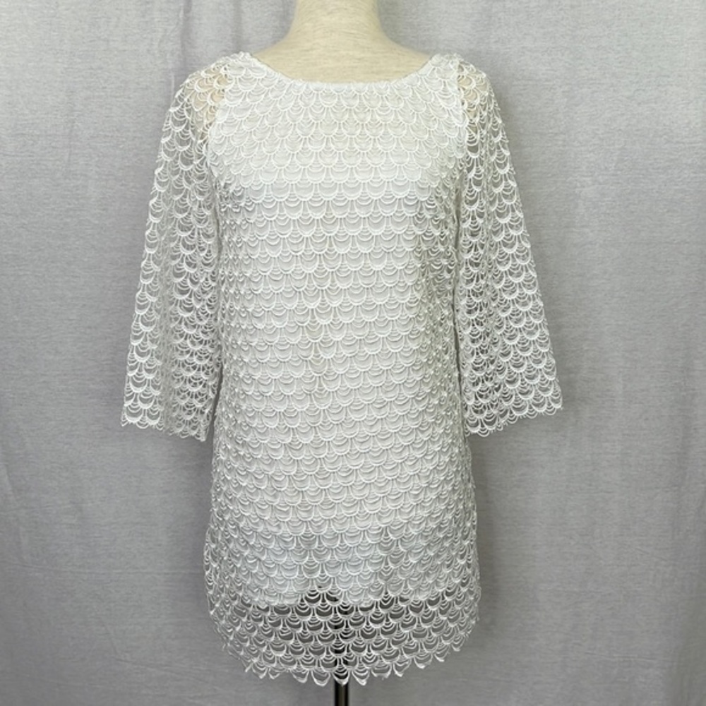 ARK & CO Woman’s White Crochet Dress Sz S